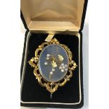 Large victorian chalcedony brooch measures approx 7cm by 5.5cm