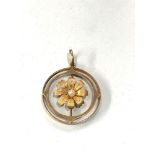 Antique 15ct gold pendant measures approx 3cm drop by 2.2cm weight 2.7g