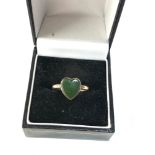 9ct gold jade love heart ring
