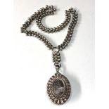 Antique silver locket and collar age related wear marks and dents locket measures approx 6cm drop by