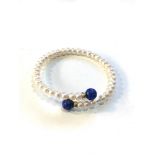 9ct gold spacer bead pearl and lapis bracelet