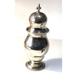 large antique silver sugar caster London silver hallmarks measures approx 22cm tall dent to side