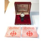 Vintage Zodiac aermetic chronograph gents wristwatch original boxed measures aprox 35mm dia in