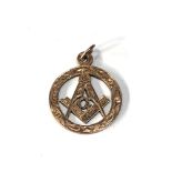 Antique 9ct gold masonic pendant 2.6g