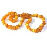 Egg yolk Amber bead necklace weight 55g