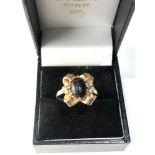 14ct gold diamond and stone set ring weight 6g