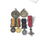 Collection of military medals includes army temperance and shooting medals and various miniature