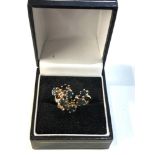 14ct gold diamond and sapphire ring missing small diamond weight 4.8g