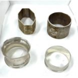 4 Silver napkin rings