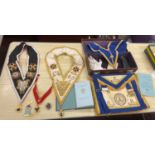 Large selection of masonic items, includes silver medals etc