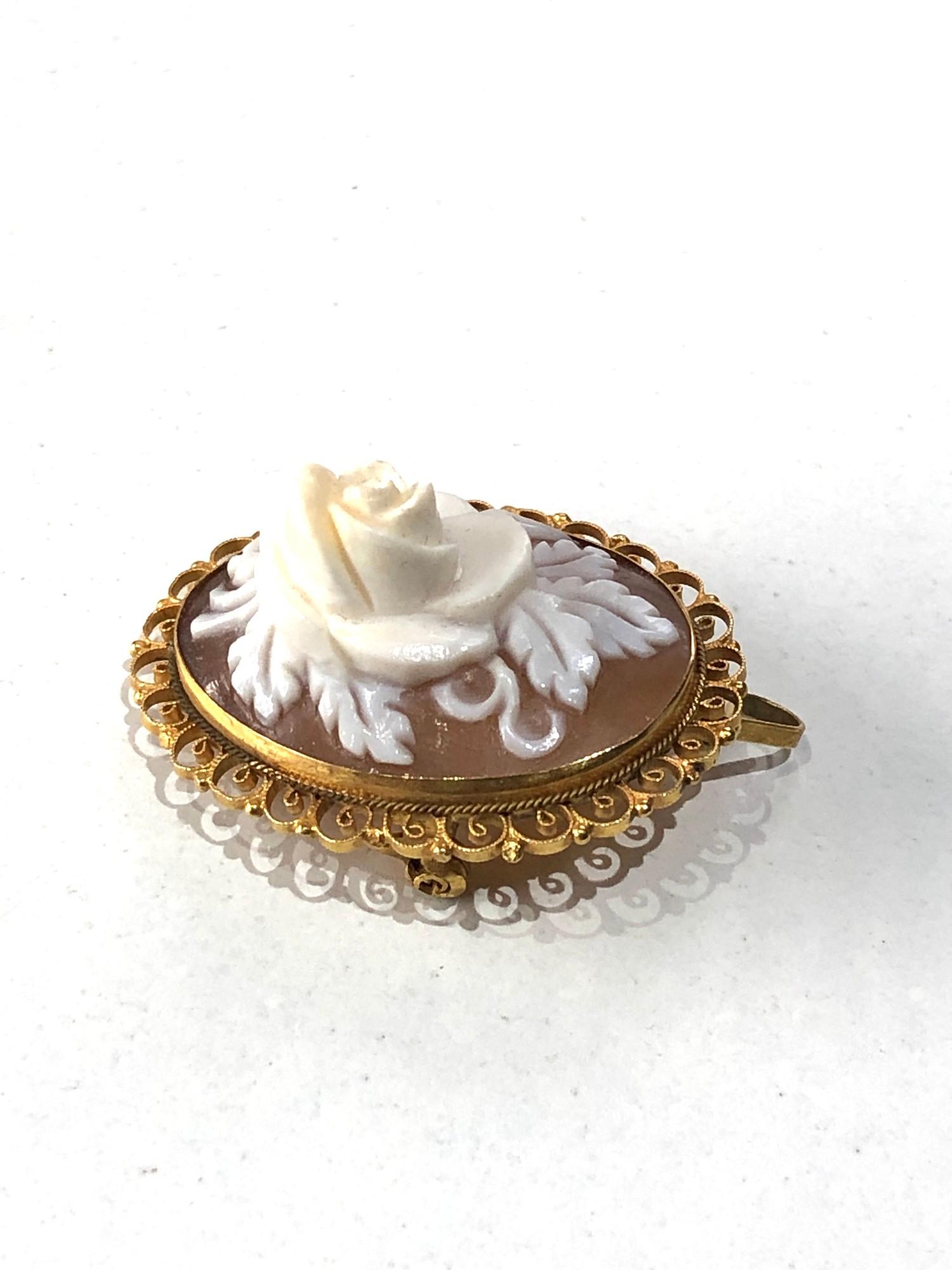 Antique 15ct framed cameo pendant brooch measures approx 3cm by 2.5cm weight 4.8g - Image 3 of 4