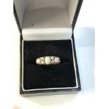 18ct gold diamond and opal ring weight 3.5g