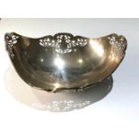 Large antique silver pierced fruit bowl sheffield silver hallmarks measures approx 26cm by 20cm