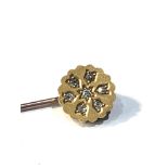 High carat gold Diamond stick pin measures approx 5.6cm