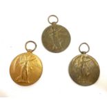 3 WW1 Victory medals, 57023 PTE C S Hart Lancashire fusililers, W Z 3071 W H Edwards A B R N VR,