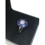 Fine 18ct white gold diamond & Tanzanite ring weight 4.6g