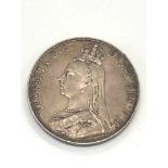 1896 Victorian silver crown coin