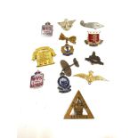 12 Military lapel sweetheart brooches including on war service etc