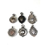 Selection of silver pocket watch chain fobs