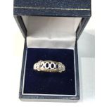 9ct gold diamond millennium ring size t-u 3.5g