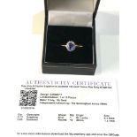 18ct gold diamond and sapphire ring weight 2.44g with certificate