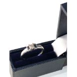 9ct white gold diamond and sapphire ring 0.20ct size n weight 2.6g