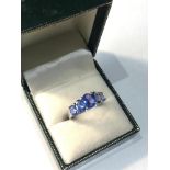 14ct white gold gem set ring weight 2.4g