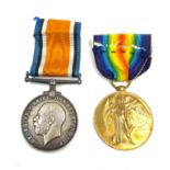 WW1 Medal pair and ribbons named 51396 PTE J H Pitwood, Worcester Regiment