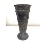 Solid silver hallmarked decorative vase, overall good condition, age related ware, approximate