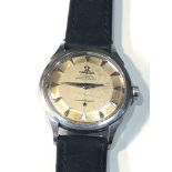 Vintage stainless steel gents Omega automatic chronometre constellation pie pan dial wristwatch in