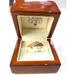 Fine 18ct gold clogau 3 stone Diamond ring 0.45 full 18ct gold hallmarks weight of ring 7.3g