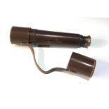 Vintage telescope 4 draw in leather case named Broadhurst clarkson & Co Ltd 63 farringdon road