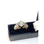 14ct gold cz set ring size n-o 4.9g