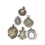 Selection of silver pocket watch chain fobs