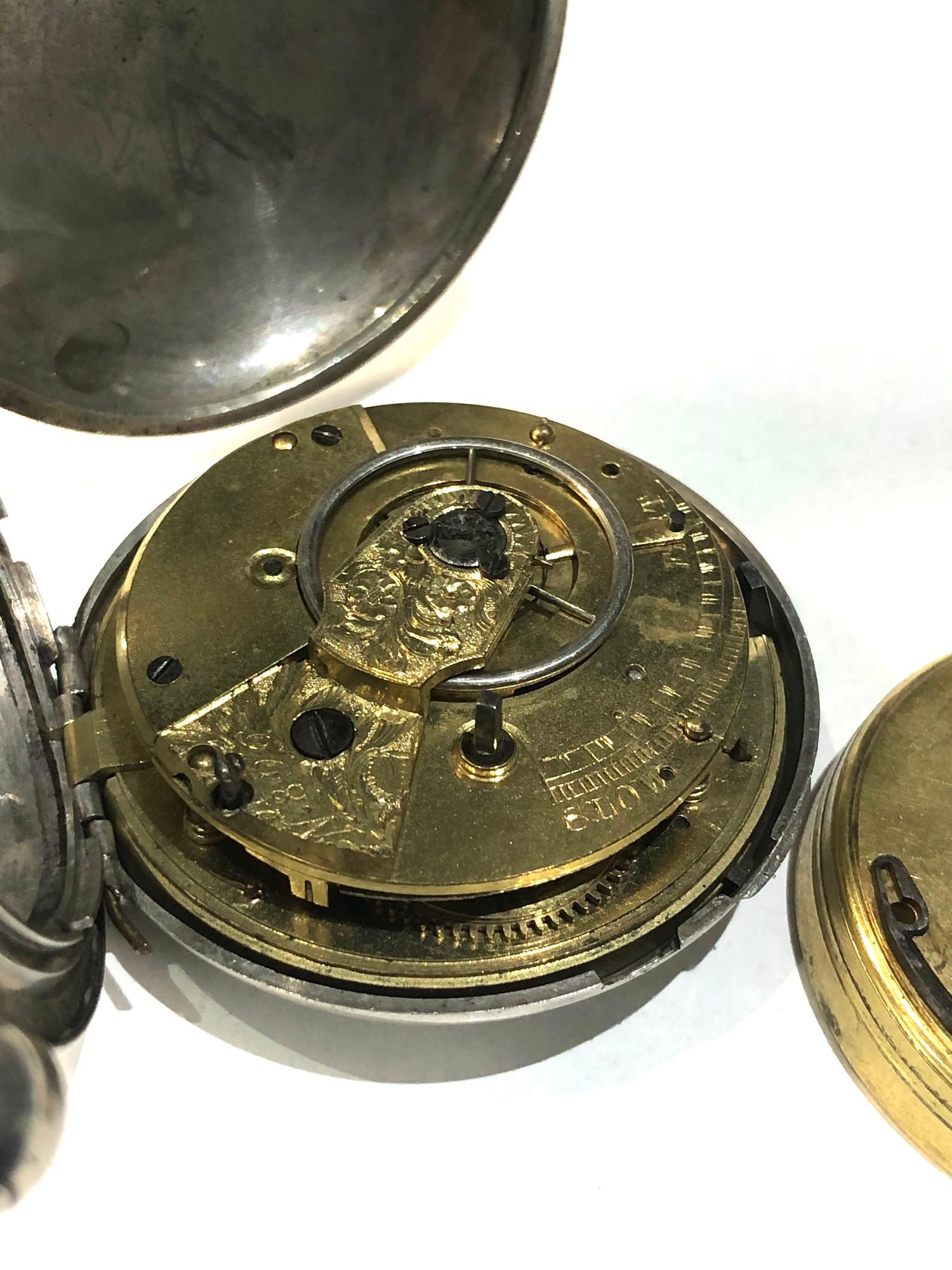 Antique verge Fusee silver full hunter pocket watch the watch is full wound and does not tick the - Image 6 of 10