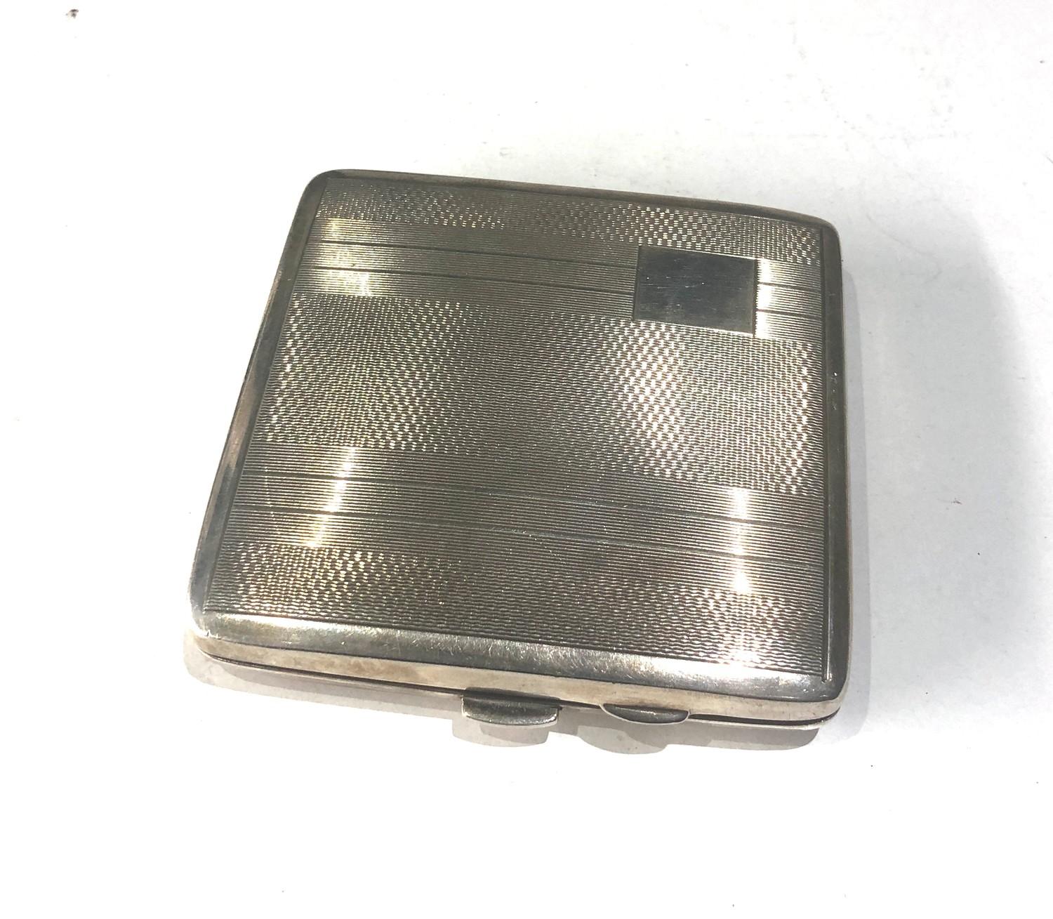 Antique silver engine turned cigarette case Birmingham silver hallmarks weight 97g