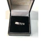 14ct white gold diamond crossover ring weight 3.2g