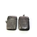 2 antique silver vesta / match strikers