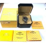 Boxed Breitling 1884 colt automatic chronometre automatic GMT 500m/1650ft gents wristwatch box and