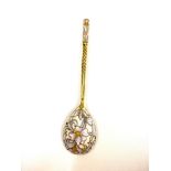 Antique Russian silver Gilt and enamel small spoon
