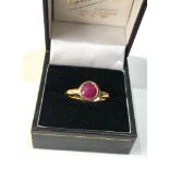 Designer Iliana 18ct gold and burmese ruby solitaire ring ruby 1.5ct gemstone details burmese
