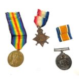 WW1 1914-1915 medal trio and ribbons named 107019 Driver R Hales RFA - RA