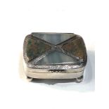 Scottish silver and hard-stone set pill box in good condition not hallmarked but tested as silver