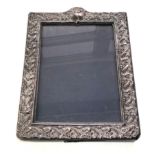 Large Vintage silver picture frame measures approx 36cm by 27cm wide london silver hallmarks