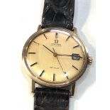Vintage gents presentation 9ct gold Omega automatic De ville wristwatch case measures approx 34mm