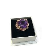 Vintage 9ct gold synthetic alexandrite ring weight 7.7g