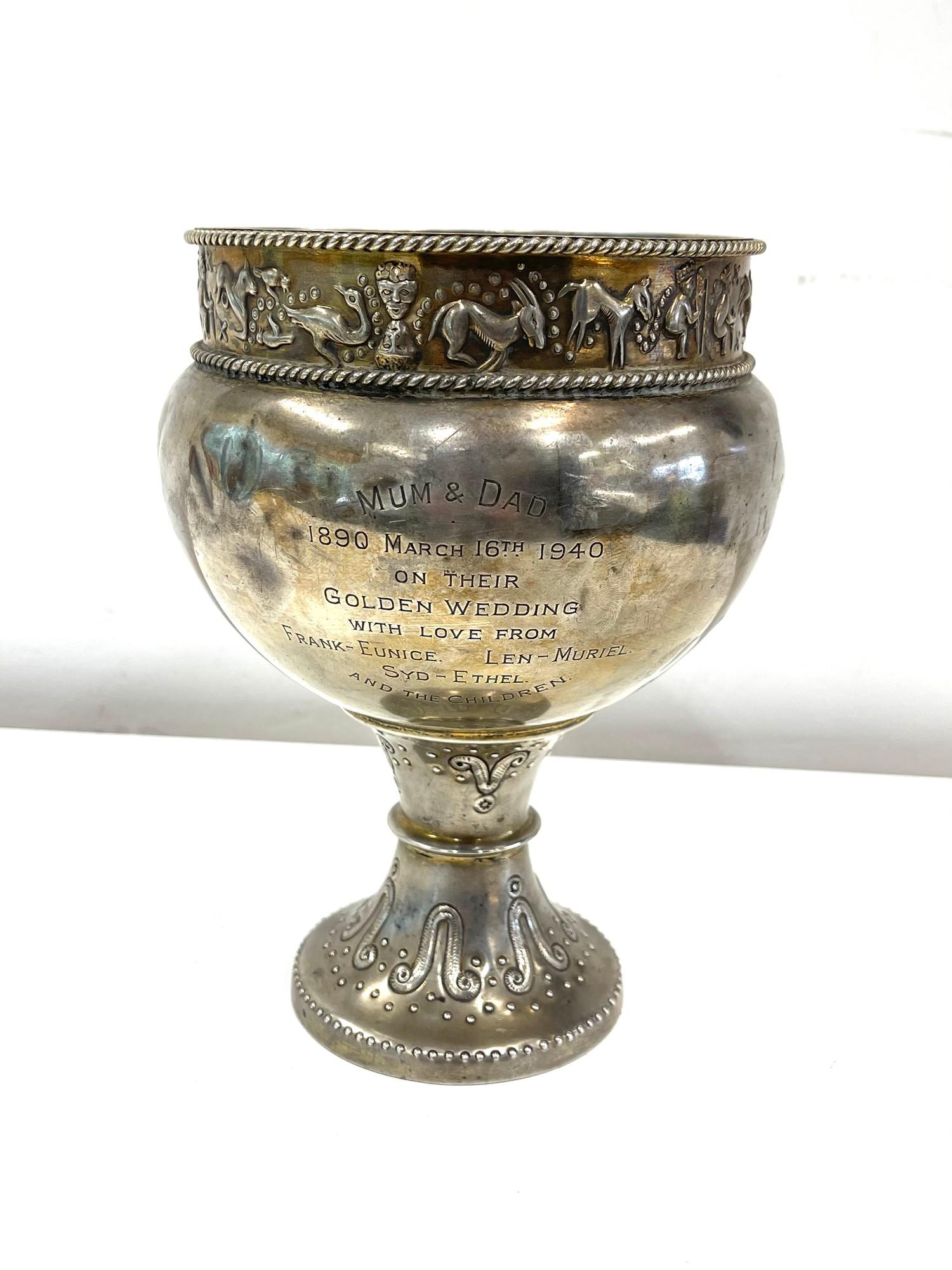 Antique silver hallmarked chalice approximate weight 426g