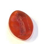 Antique Carnelian Intaglio Seal panel measures approx 27mm by 20mm