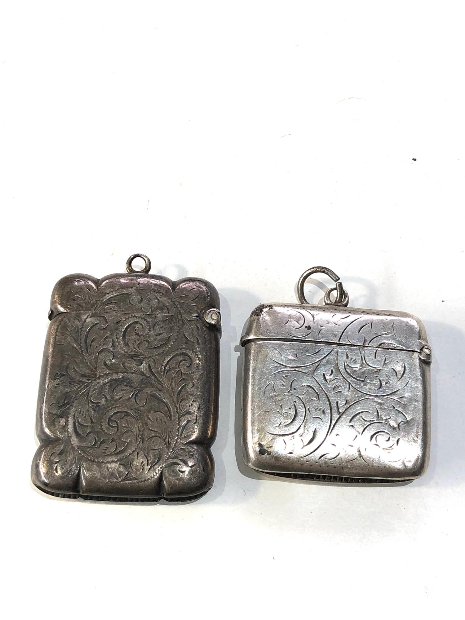 2 antique silver vesta / match strikers - Image 3 of 3