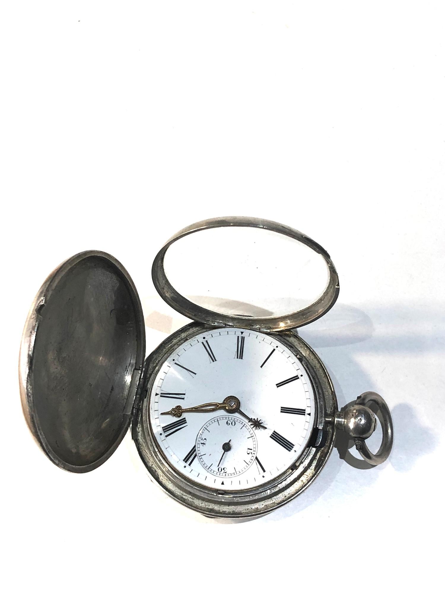 Antique verge Fusee silver full hunter pocket watch the watch is full wound and does not tick the - Image 2 of 10